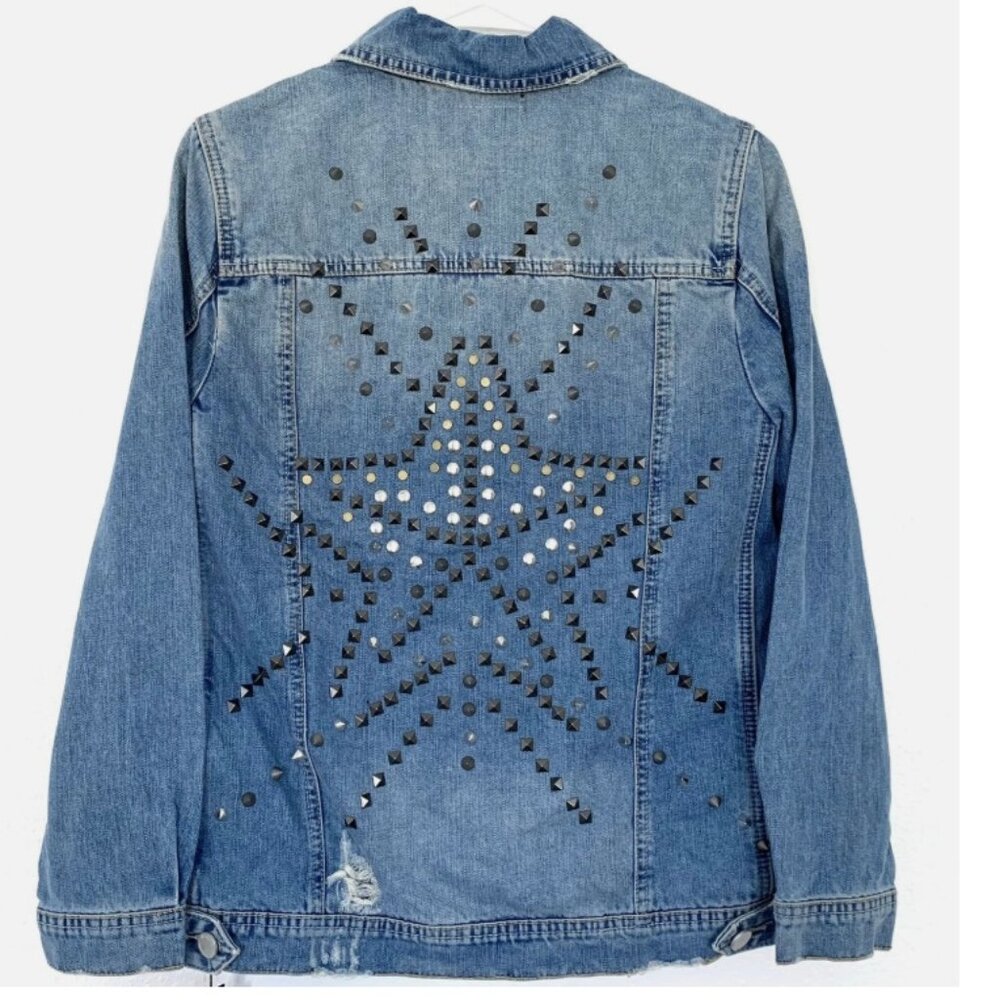 Blank NYC Denim Y2K Star Studded Distressed Jacket